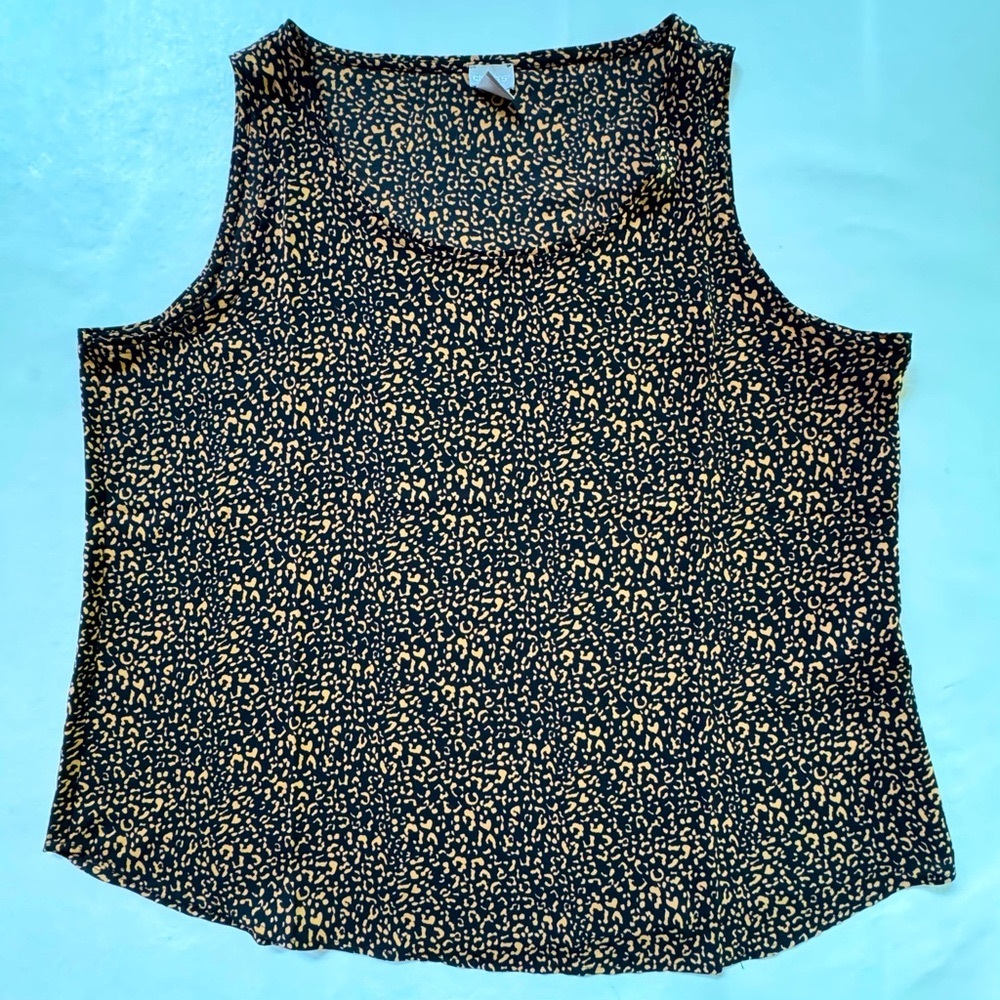 Chico’s Scoop Neck Tank Top Black Tan (16/18) - Picture 5 of 15